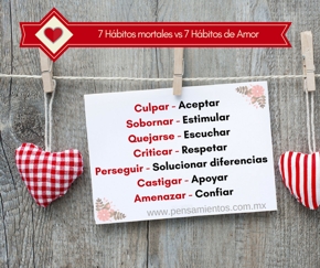 7 h&aacute;bitos mortales vs 7 h&aacute;bitos del amor
