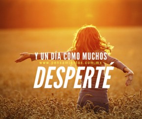 Y un d&iacute;a como muchos despert&eacute;